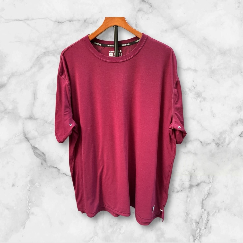 Carhartt LWD Mens Short Sleeve Burgundy Tee